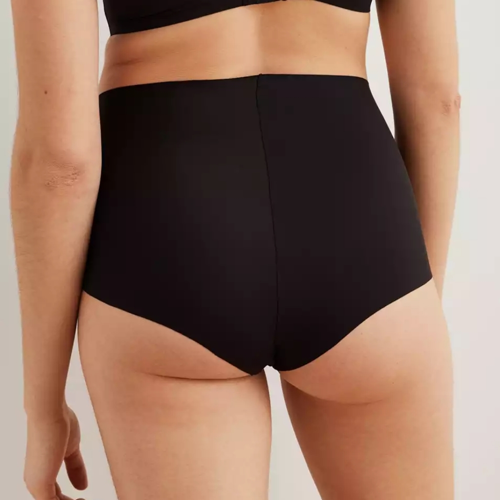 High Waisted High Cut Cheeky Bikini Panties Bottoms Medium Black